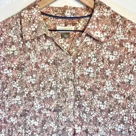 Anthropologie Pilcro And The Letterpress | Sasha Smocked Button Down Pink Blouse - Picture 6 of 13